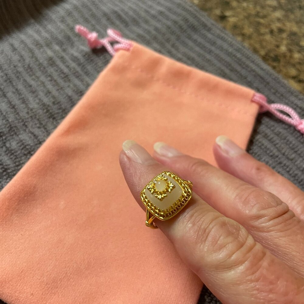 Gold Filled Opal Filigree Ring